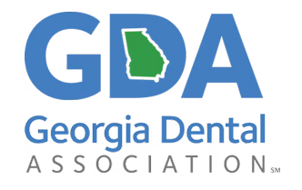 The image shows a logo with text that reads 'GDA Georgia Dental Association.